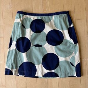 Boden Women's Stylish Polka Dot Skirt in Blue and White, 100% Cotton Lined, 10P